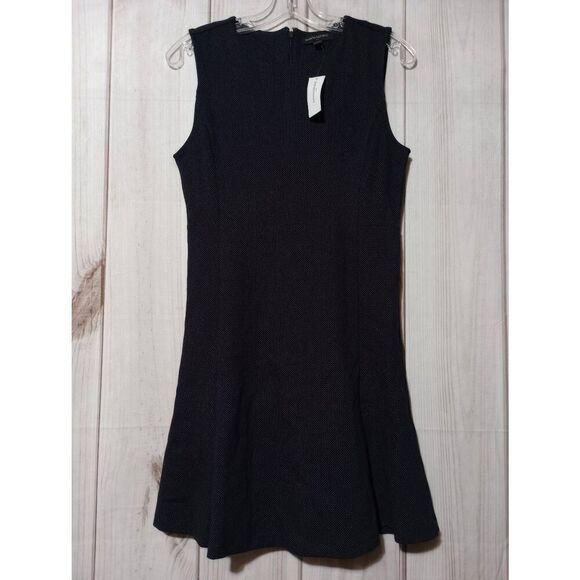 Banana Republic Dress Ladies Small Black White Polka Dot Fit and Flare Sleeveles - Picture 1 of 8